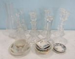 Glass Candle Holders, Bells, Hurricane Shade, Cups and Saucers