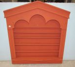 Painted Orange Wall Display Shelf