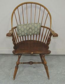 Unusual Primitive Windsor Arm Chair
