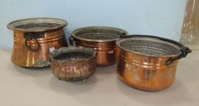 Assorted Group of Copper Pots