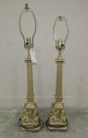 Reproduction Figural Column Table Lamps
