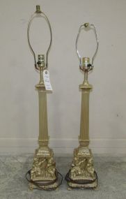 Reproduction Figural Column Table Lamps