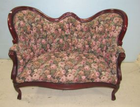 Reproduction Victorian Style Rose Carved Love Seat