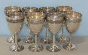 Eight Elegant Silver Plate Goblets