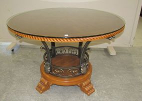 Modern Round Metal Framed Dining Table
