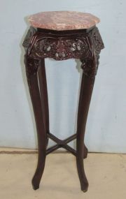 Chinese Reproduction Marble Top Lamp Stand