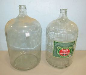 Two Large Glass Water Jugs