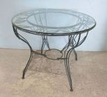 Wrought Iron Glass Top Patio Table