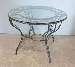Wrought Iron Glass Top Patio Table