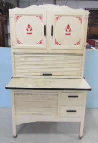 Vintage Painted Hoosier Cabinet