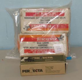 Three Boxes of 9mm Cartridges