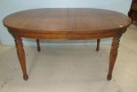 1980-90s Oak Finish Oval Dining Table