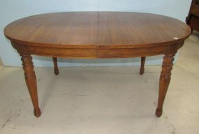 1980-90s Oak Finish Oval Dining Table