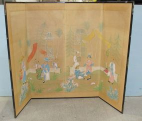 Four Panel Oriental Style Folding Screen