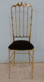 Unique Brass Color Metal Side Chair