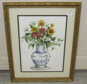 Framed Vase and Flower Print by Dora McDaniel