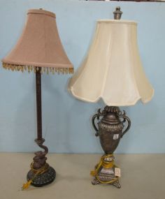 Modern Decor Painted Resin Urn Lamp and Elephant Lamp