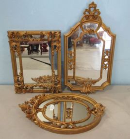 Three Modern Gold Frame Decor Mirror