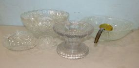 Assorted Group of Pressed Glass Bowls and Cups