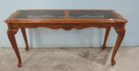 Modern Two Glass Insert Sofa Table