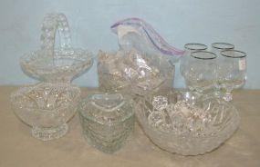 Collection of Etched and Pressed Glassware