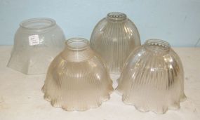 Four Assorted Vintage Glass Shades