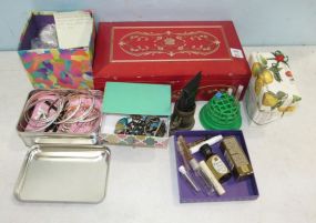 Decorative Box, Samples, and Jewelry