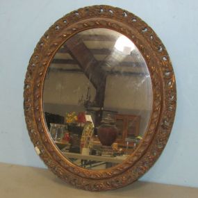 Vintage Ornate Oval Wall Mirror