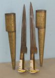 Pair of India Brass Ornate Daggers