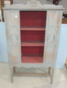 Painted 1940s Single Door China Cabinet