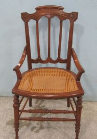 Vintage Eastlake Style Cane Bottom Chair