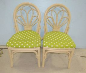 Pair of Painted Bamboo Style Side Chairs