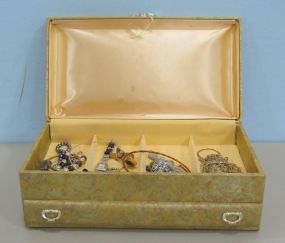 Vintage Jewelry Box with Costume Jewelry