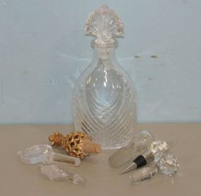 Glass Decanter and Stoppers