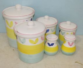 Six Italian Pottery Canisters