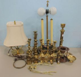 Brass Candle Holders and Lamps