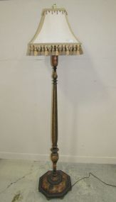 Ornate Painted Floral Pattern Floor Lamp