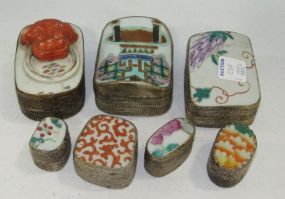 Vintage Oriental Porcelain Trinket Boxes