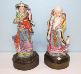 Hand Painted Porcelain Asian Figures