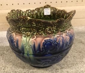 Vintage Majolica Style Pottery Bowl