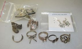 Sterling Rings, Earrings, and Cuff Links