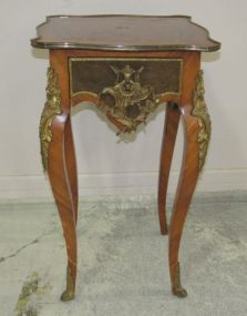French Parquet Top Side Table