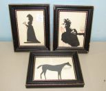 Three Vintage Shadow Silhouette Illustrations