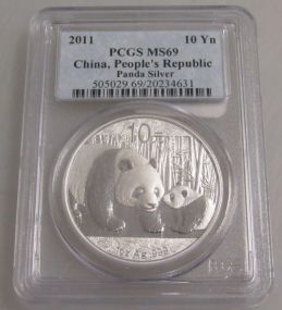 2011 CN China People's Republic Silver Panda 10 Yuan