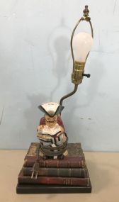 Ceramic Englishman on Books Lamp