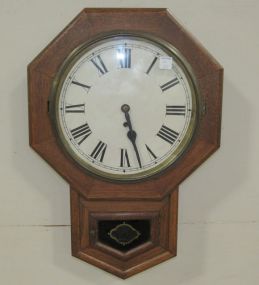 Vintage Oak Polygon Wall Clock