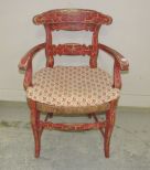 Red Distressed Arm Chair