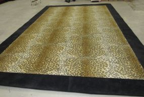 Large Machine Made Leopard Print Area Rug