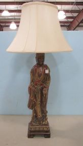 Asian Figural Pottery Table Lamp