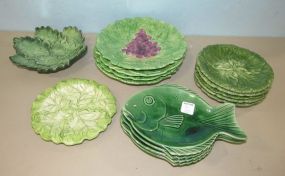 Collection of Colorful Majolica Style Plates